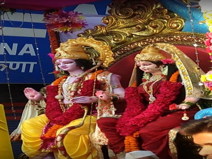 Jalgaon City celebrates Lord Shriram navmi | प्रभू श्रीरामाच्या जयघोषाने निनादले जळगाव शहर Jalgaon City celebrates Lord Shriram navmi | प्रभू श्रीरामाच्या जयघोषाने निनादले जळगाव शहर