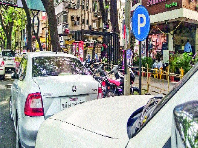 Parking confusion on the Wild King Street | जंगली महाराज रस्त्यावर पार्किंगचा संभ्रम