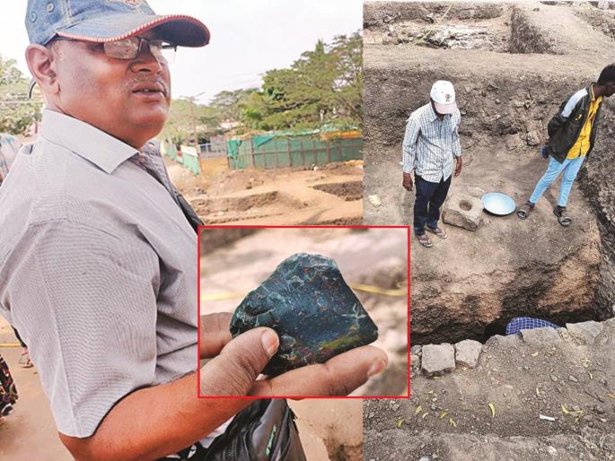 History is unfolding! A unique 'green jasper' stone was found in excavations in front of Bibi Ka's tomb | उलगडतोय इतिहास! बीबी का मकबऱ्यासमोर उत्खननात सापडला अनोखा ‘ग्रीन जास्पर’ दगड History is unfolding! A unique 'green jasper' stone was found in excavations in front of Bibi Ka's tomb | उलगडतोय इतिहास! बीबी का मकबऱ्यासमोर उत्खननात सापडला अनोखा ‘ग्रीन जास्पर’ दगड