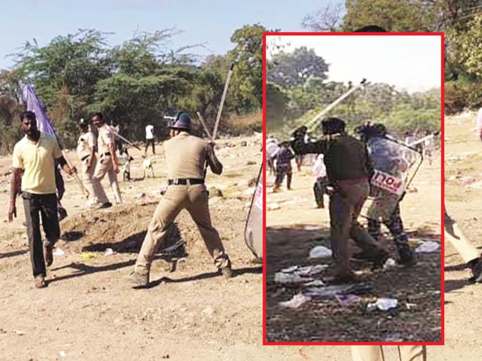 Encroachment removal drive in Jayakwadi takes a violent turn; Police resort to mild lathicharge after stone pelting | जायकवाडीत अतिक्रमण हटाव मोहिमेला हिंसक वळण; दगडफेकीनंतर पोलिसांचा सौम्य लाठीमार Encroachment removal drive in Jayakwadi takes a violent turn; Police resort to mild lathicharge after stone pelting | जायकवाडीत अतिक्रमण हटाव मोहिमेला हिंसक वळण; दगडफेकीनंतर पोलिसांचा सौम्य लाठीमार