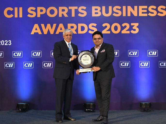 BCCI Secretary Jay Shah awarded the Sports Business Leader of the Year Award at the FollowCII Sports Business Awards 2023.  | जय शाह यांना Sports Business Leader of the Year पुरस्कार; BCCI म्हणते, त्यांचे नेतृत्व... 