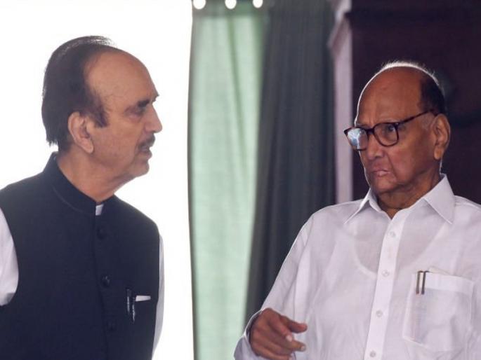 Senior Congress leader Ghulam Nabi Azad called on NCP chief Sharad Pawar in Delhi. | Sharad Pawar: गुलामनबी आझाद यांनी घेतली शरद पवारांची भेट; राजकीय चर्चांना उधाण