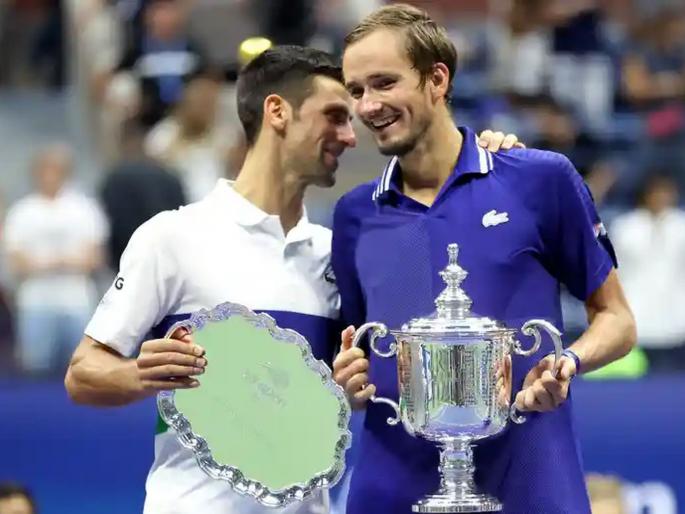 Daniil Medvedev ends Novak Djokovic's win for year Slam at US Open | US Open Final: जोकोविचचं विक्रमी चौकाराचं स्वप्न भंगलं; US Open ला मिळाला नवा चॅम्पियन Daniil Medvedev ends Novak Djokovic's win for year Slam at US Open | US Open Final: जोकोविचचं विक्रमी चौकाराचं स्वप्न भंगलं; US Open ला मिळाला नवा चॅम्पियन