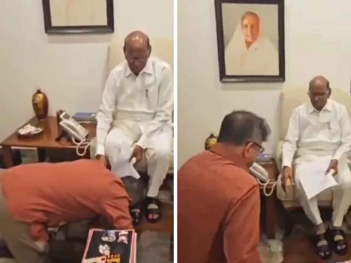 jitendra awhad meets sharad pawar after maharashtra lok sabha election result 2024 | शरद पवार ‘मॅन ऑफ द सिरीज’; निकालानंतर जितेंद्र आव्हाड भेटीला, घातले साष्टांग दंडवत jitendra awhad meets sharad pawar after maharashtra lok sabha election result 2024 | शरद पवार ‘मॅन ऑफ द सिरीज’; निकालानंतर जितेंद्र आव्हाड भेटीला, घातले साष्टांग दंडवत