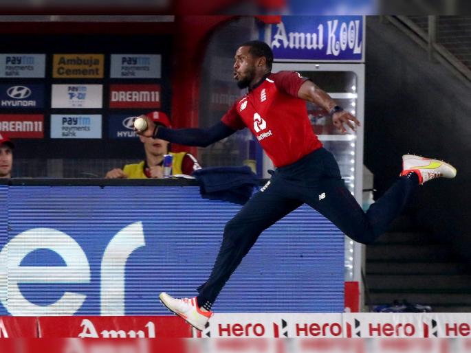 IND vs ENG 5th T20 :  Chris Jordan is a gun fielder and did the same to dismiss Suryakumar Yadav, Video | IND vs ENG 5th T20 : What a Catch!; ख्रिस जॉर्डनच्या अविश्वसनीय कॅचनं सर्वांना वेड लावलं; सूर्यकुमार यादवला Out केलं, Video