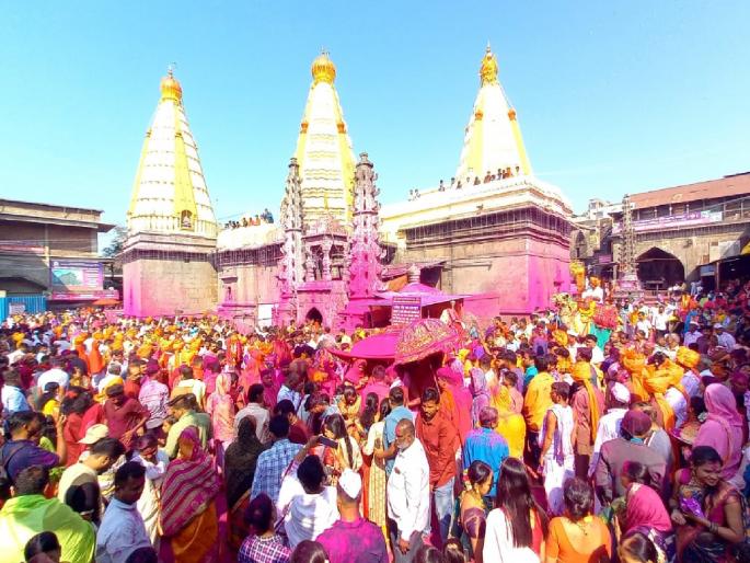 On the occasion of Khandenavami, the palanquin ceremony started at Sri Kshetra Jotiba mountain | गुलाल-खोबऱ्याची उधळण, चांगभलचा गजर; जोतिबावरील पहिला पालखी सोहळा संपन्न On the occasion of Khandenavami, the palanquin ceremony started at Sri Kshetra Jotiba mountain | गुलाल-खोबऱ्याची उधळण, चांगभलचा गजर; जोतिबावरील पहिला पालखी सोहळा संपन्न
