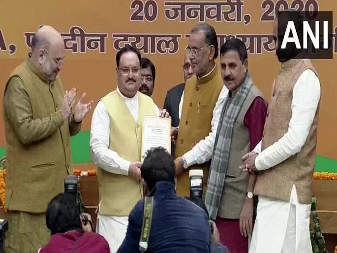 JP Nadda elected unopposed as the National President of Bharatiya Janata Party (BJP) | भाजपाच्या राष्ट्रीय अध्यक्षपदी जे. पी. नड्डा यांची निवड