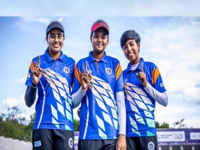 Jyothi, Aditi & Parneet beat WR 1 Mexico 234-233 in Final  and India win GOLD medal in Compound Women's Team event of Archery World Cup Stage 4 in Paris  | भारतीय शिलेदारांचा पुन्हा एकदा 'सोन्यावर' निशाणा; त्रिकुटानं पॅरिसमध्ये जिंकलं 'गोल्ड' Jyothi, Aditi & Parneet beat WR 1 Mexico 234-233 in Final  and India win GOLD medal in Compound Women's Team event of Archery World Cup Stage 4 in Paris  | भारतीय शिलेदारांचा पुन्हा एकदा 'सोन्यावर' निशाणा; त्रिकुटानं पॅरिसमध्ये जिंकलं 'गोल्ड'
