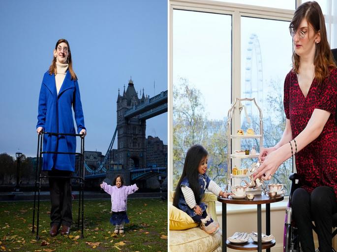 One is the tallest woman in the world, the other is the shortest woman in the world. Rumeysa Gelgi is from Turkey, with Jyoti Amge is from India meet first time | दोघींचाही गिनीज वर्ल्ड रेकाॅर्ड. पण, पहिल्यांदाच ‘त्या' एकमेकींना भेटतात, तेव्हा... One is the tallest woman in the world, the other is the shortest woman in the world. Rumeysa Gelgi is from Turkey, with Jyoti Amge is from India meet first time | दोघींचाही गिनीज वर्ल्ड रेकाॅर्ड. पण, पहिल्यांदाच ‘त्या' एकमेकींना भेटतात, तेव्हा...