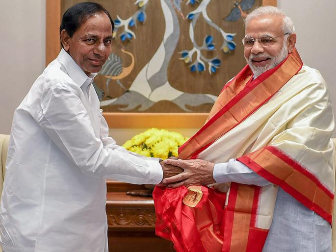 BJP-TRS alliance on cards? KCR meets PM Narendra Modi second time in a month; | भाजपा-टीआरएस जवळीक वाढली, निवडणुकीनंतर एकत्र येणार? BJP-TRS alliance on cards? KCR meets PM Narendra Modi second time in a month; | भाजपा-टीआरएस जवळीक वाढली, निवडणुकीनंतर एकत्र येणार?