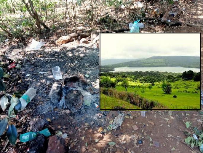 Kaas Lake is littered with garbage, parties, the empire of dirt disturbs the beauty of nature | कास तलावाला कचऱ्याचा विळखा!, पार्ट्या, घाणीच्या साम्राज्याने निसर्गसौंदर्याला बाधा 
