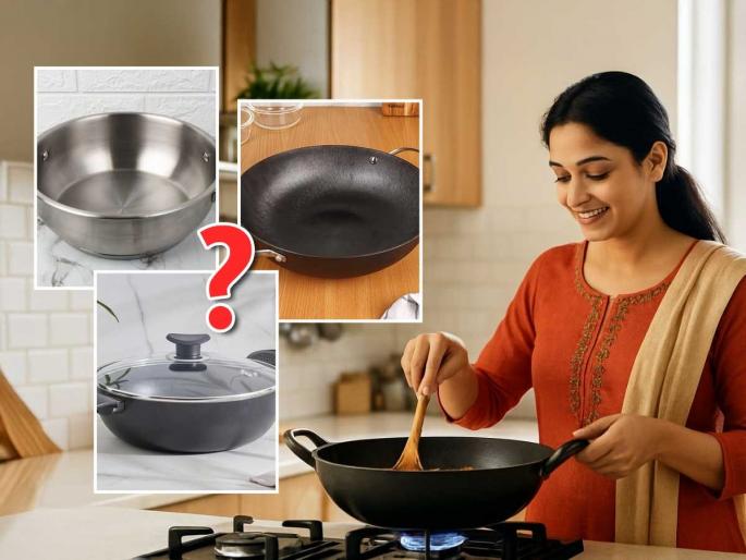 Which kadai is best for daily Indian cooking Why cast iron kadai is healthier than nonstick Best kadai for frying and daily sabzi cooking | Best Kadai For Daily Cooking: नॉनस्टिकची भांडी विसरा, स्वयंपाकासाठी ही कढई आहे बेस्ट! भाजी चविष्ट आणि पोषणही भरपूर Which kadai is best for daily Indian cooking Why cast iron kadai is healthier than nonstick Best kadai for frying and daily sabzi cooking | Best Kadai For Daily Cooking: नॉनस्टिकची भांडी विसरा, स्वयंपाकासाठी ही कढई आहे बेस्ट! भाजी चविष्ट आणि पोषणही भरपूर