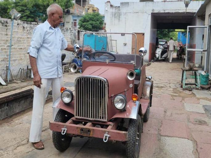 Eco-friendly car made from scrap by eighth pass mechanic; 12 will run 70 km | आठवी पास मेकॅनिकने बनवली भंगारातून इको-फ्रेंडली कार; १२ रुपयांत ७० किमी धावणार Eco-friendly car made from scrap by eighth pass mechanic; 12 will run 70 km | आठवी पास मेकॅनिकने बनवली भंगारातून इको-फ्रेंडली कार; १२ रुपयांत ७० किमी धावणार