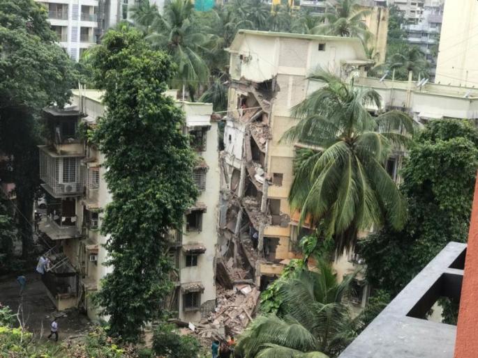 Part of Pooja Apartment Building collapsed on Khar Road No.17 | Mumbai Building Collapse : खारमध्ये पाच मजली इमारतीचा भाग कोसळला Part of Pooja Apartment Building collapsed on Khar Road No.17 | Mumbai Building Collapse : खारमध्ये पाच मजली इमारतीचा भाग कोसळला