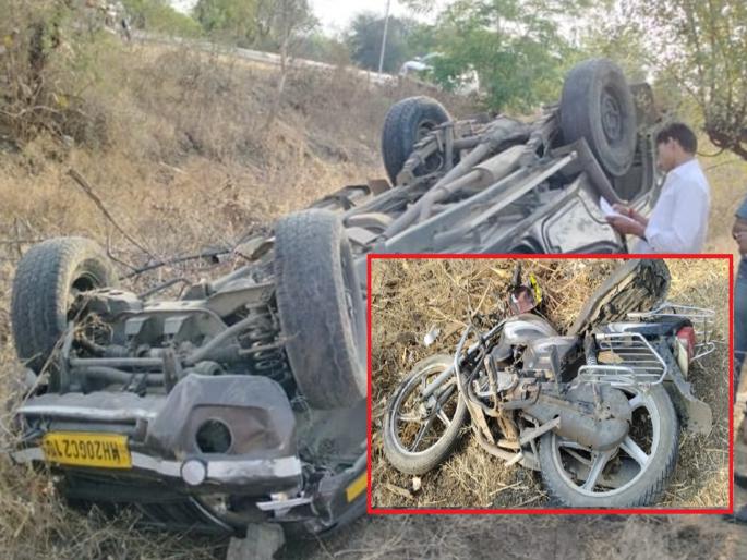 Speeding pickup hits two-wheeler; Two brick kiln workers die on the spot | Beed: आजारी नातेवाईकास भेटून परतणाऱ्या दोन वीटभट्टी कामगारांचा अपघातात जागीच मृत्यू