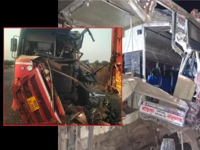 Horrific accident near Kage! Bus hits parked truck; 13 passengers including driver injured | केजजवळ भीषण अपघात! बसची उभ्या ट्रकला जोरदार धडक; चालक-वाहकासह १३ प्रवासी जखमी Horrific accident near Kage! Bus hits parked truck; 13 passengers including driver injured | केजजवळ भीषण अपघात! बसची उभ्या ट्रकला जोरदार धडक; चालक-वाहकासह १३ प्रवासी जखमी