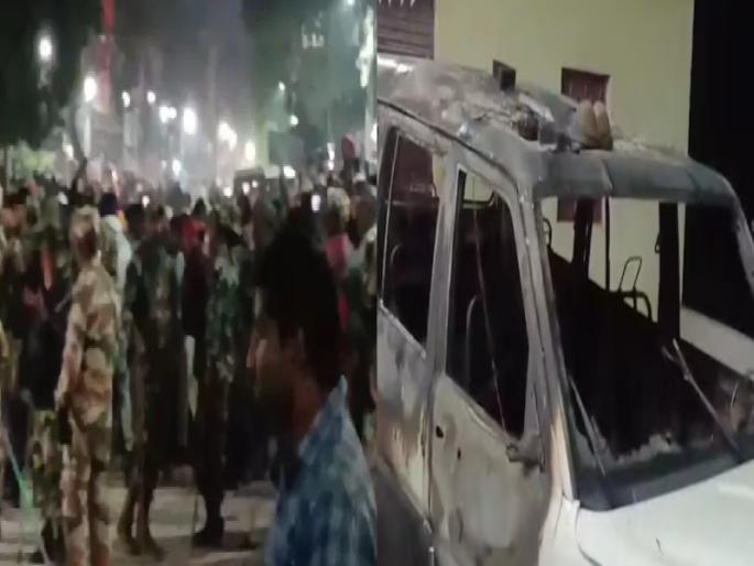 Major violence during vote counting in Kaimur; Police lathicharge, 3 police injured in stone pelting, Scorpio burnt | कैमूरमध्ये मतमोजणीदरम्यान मोठा हिंसाचार; पोलिसांचा लाठीचार्ज, दगडफेकीत ३ पोलीस जखमी, स्कॉर्पिओ जाळली Major violence during vote counting in Kaimur; Police lathicharge, 3 police injured in stone pelting, Scorpio burnt | कैमूरमध्ये मतमोजणीदरम्यान मोठा हिंसाचार; पोलिसांचा लाठीचार्ज, दगडफेकीत ३ पोलीस जखमी, स्कॉर्पिओ जाळली