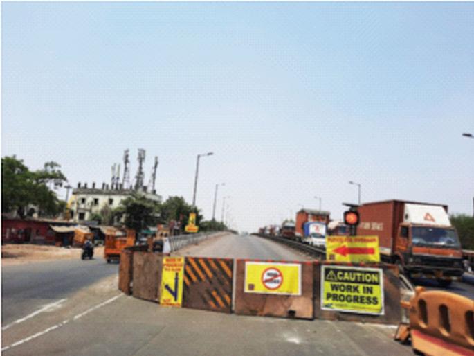 Kalamboli flyover closed for traffic | कळंबोली उड्डाणपूल वाहतुकीसाठी बंद; निकृष्ट कामामुळे दोन वर्षांतच दुरुस्तीची पाळी Kalamboli flyover closed for traffic | कळंबोली उड्डाणपूल वाहतुकीसाठी बंद; निकृष्ट कामामुळे दोन वर्षांतच दुरुस्तीची पाळी
