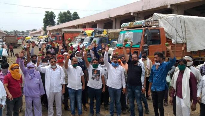 Theft of lakhs of fruits in Kalamanya: Slogans and demonstrations | कळमन्यात लाखोच्या फळांची चोरी : नारे-निदर्शने Theft of lakhs of fruits in Kalamanya: Slogans and demonstrations | कळमन्यात लाखोच्या फळांची चोरी : नारे-निदर्शने