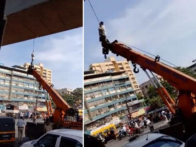 man tries to commit suicide on kalwa bridge survived by police | कळवा पुलावर फास लावून घेण्याचा प्रयत्न; पोलिसांच्या प्रसंगावधानानं वाचले प्राण man tries to commit suicide on kalwa bridge survived by police | कळवा पुलावर फास लावून घेण्याचा प्रयत्न; पोलिसांच्या प्रसंगावधानानं वाचले प्राण