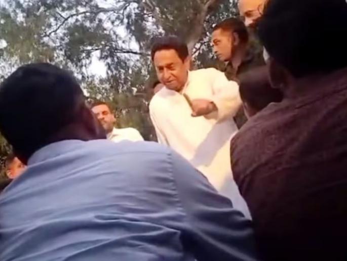 tear clothes of digvijay singh jaivardhan singh kamalnath said to leaders dissatisfied with not getting tickets in bhopal | "दिग्विजय सिंह आणि जयवर्धन सिंह यांचे कपडे फाडा..."; कमलनाथ यांचा 'तो' Video व्हायरल tear clothes of digvijay singh jaivardhan singh kamalnath said to leaders dissatisfied with not getting tickets in bhopal | "दिग्विजय सिंह आणि जयवर्धन सिंह यांचे कपडे फाडा..."; कमलनाथ यांचा 'तो' Video व्हायरल