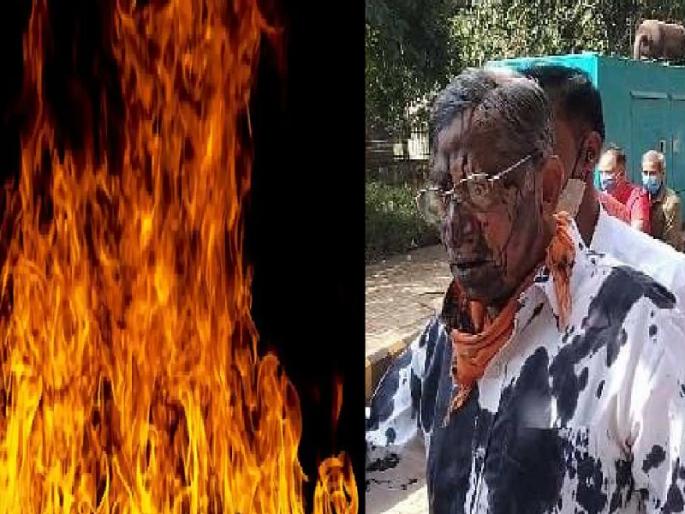bhagva flag was burnt by Kannada goons in Chitradurga | सीमा वाद चिघळण्याची चिन्हे; चित्रदुर्गमध्ये कन्नड गुंडांनी भगवा ध्वज जाळला, महाराष्ट्रात संतापाची लाट bhagva flag was burnt by Kannada goons in Chitradurga | सीमा वाद चिघळण्याची चिन्हे; चित्रदुर्गमध्ये कन्नड गुंडांनी भगवा ध्वज जाळला, महाराष्ट्रात संतापाची लाट