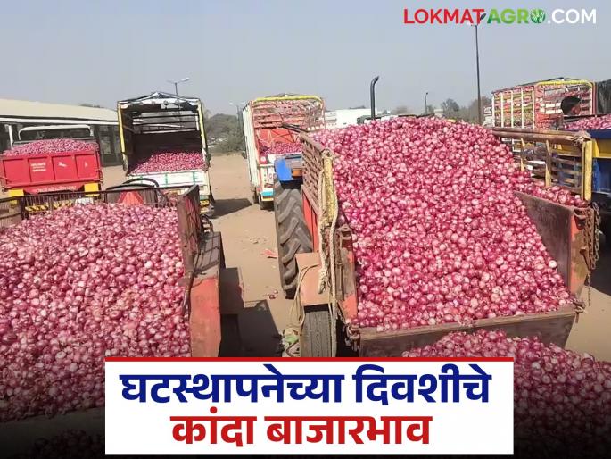 Latest news Kanda Market see onions prices in lasalgaon kanda market on first day of navratri | Kanda Market : पहिल्या माळेला लासलगाव कांदा मार्केट मध्ये काय दर मिळाले, वाचा सविस्तर 