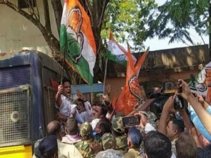 15 Congress workers arrested in Kankavali | अन् कणकवलीत भाजप-काँग्रेसमधील राडा टळला, काँग्रेसचे १५ कार्यकर्ते पोलिसांच्या ताब्यात 15 Congress workers arrested in Kankavali | अन् कणकवलीत भाजप-काँग्रेसमधील राडा टळला, काँग्रेसचे १५ कार्यकर्ते पोलिसांच्या ताब्यात