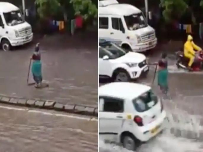 helping hand for woman who Stood For 7 Hours Near Manhole To Save People in rain | पहारा देणाऱ्या कांता कालनला मदतीचा हात helping hand for woman who Stood For 7 Hours Near Manhole To Save People in rain | पहारा देणाऱ्या कांता कालनला मदतीचा हात