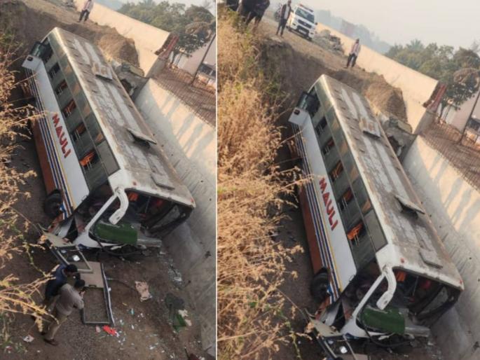 Nashik student bus accident near Karad; Tourist bus falls into 20-foot pit, 45 injured | Karad Bus Accident: कराड जवळ नाशिकमधील विद्यार्थ्यांच्या बसचा अपघात; २० फूट खड्ड्यात सहलीची बस कोसळली, ४५ जण जखमी
