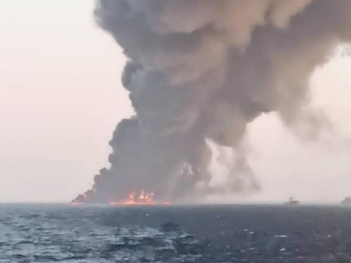 Iran Navy's Largest Ship Kharg Sinks after Fire possible Explosion | Watch Video: इराणच्या नौदलाला जबर धक्का; सर्वात मोठी युद्धनौका रहस्यमयरित्या बुडाली Iran Navy's Largest Ship Kharg Sinks after Fire possible Explosion | Watch Video: इराणच्या नौदलाला जबर धक्का; सर्वात मोठी युद्धनौका रहस्यमयरित्या बुडाली