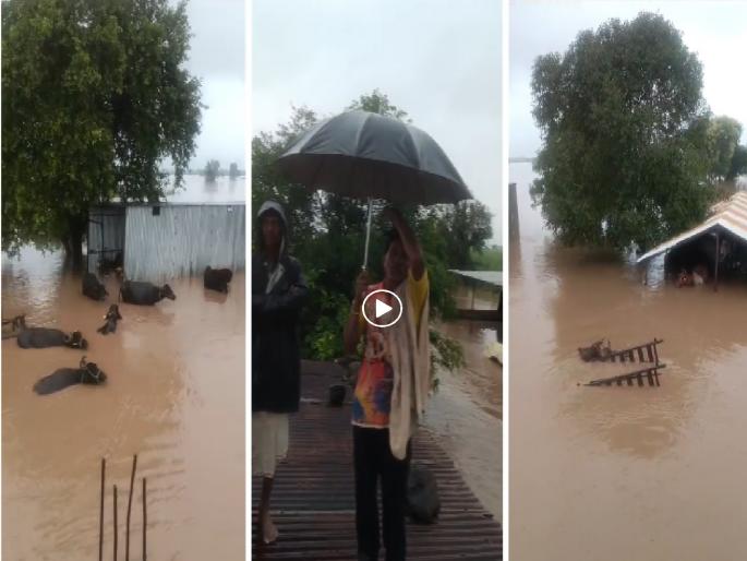 Kayadhu river flood surrounds Devjana village; 20 villagers were stuck in the field since midnight | कयाधू नदीच्या पुराचा देवजना गावाला वेढा; २० ग्रामस्थ अडकले, शेडवर चढून वाचवले प्राण Kayadhu river flood surrounds Devjana village; 20 villagers were stuck in the field since midnight | कयाधू नदीच्या पुराचा देवजना गावाला वेढा; २० ग्रामस्थ अडकले, शेडवर चढून वाचवले प्राण