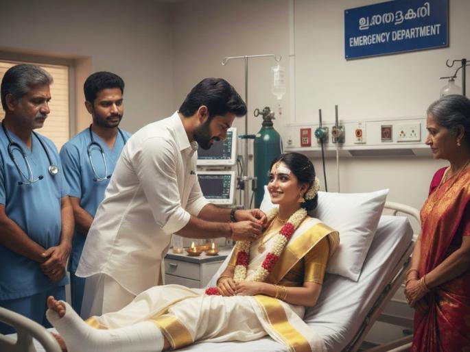 Bride's accident on wedding day, groom tied the knot in hospital with doctor's testimony | लग्नाच्या दिवशी वधूचा अपघात, डॉक्टरांच्या साक्षीने हॉस्पिटलमध्येच नवरदेवाने बांधली लग्नगाठ  