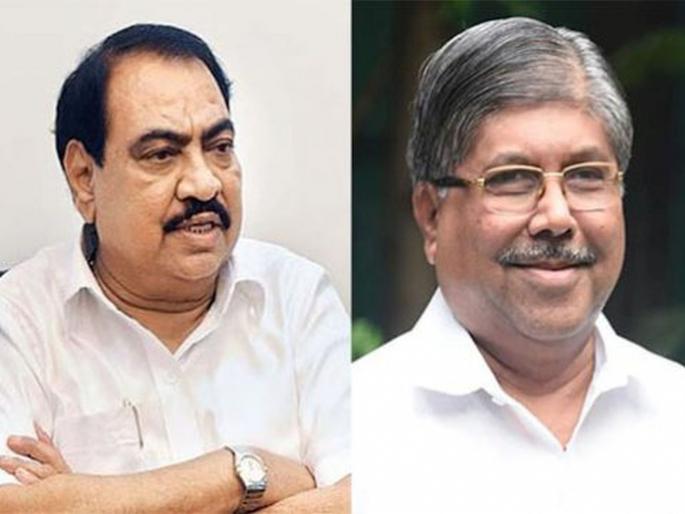 bjp leader eknath Khadse and Chandrakant Patil slams each other kkg | खडसे आणि चंद्रकांत पाटील यांच्यात जुंपली; दोघांनी मोठीच्या मोठी यादीच वाचली bjp leader eknath Khadse and Chandrakant Patil slams each other kkg | खडसे आणि चंद्रकांत पाटील यांच्यात जुंपली; दोघांनी मोठीच्या मोठी यादीच वाचली