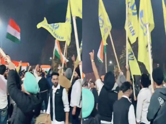 In Canada, supporters of Khalistan rioted, Indians were beaten up in the Diwali program | कॅनडामध्ये खलिस्तान समर्थकांचा धुमाकूळ, दिवाळीच्या कार्यक्रमात भारतीयांना केली मारहाण In Canada, supporters of Khalistan rioted, Indians were beaten up in the Diwali program | कॅनडामध्ये खलिस्तान समर्थकांचा धुमाकूळ, दिवाळीच्या कार्यक्रमात भारतीयांना केली मारहाण