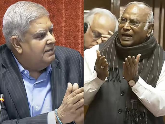 There was an uproar in the Parliament over Kharge's statement regarding thousands of people died in the kumbh stampede | महाकुंभ मेळ्यासंदर्भातील खर्गेंच्या विधानावरून सभागृहात एकच गदारोळ; धनखड म्हणाले, शब्द माघारी घ्या There was an uproar in the Parliament over Kharge's statement regarding thousands of people died in the kumbh stampede | महाकुंभ मेळ्यासंदर्भातील खर्गेंच्या विधानावरून सभागृहात एकच गदारोळ; धनखड म्हणाले, शब्द माघारी घ्या