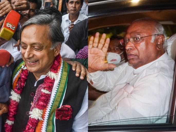 mallikarjun kharge and shashi tharoor in the fray for congress party president election and k n tripathi application rejected | काँग्रेस पक्षाच्या अध्यक्षपदासाठी मल्लिकार्जुन खरगे आणि शशी थरूर रिंगणात; त्रिपाठींचा अर्ज बाद mallikarjun kharge and shashi tharoor in the fray for congress party president election and k n tripathi application rejected | काँग्रेस पक्षाच्या अध्यक्षपदासाठी मल्लिकार्जुन खरगे आणि शशी थरूर रिंगणात; त्रिपाठींचा अर्ज बाद