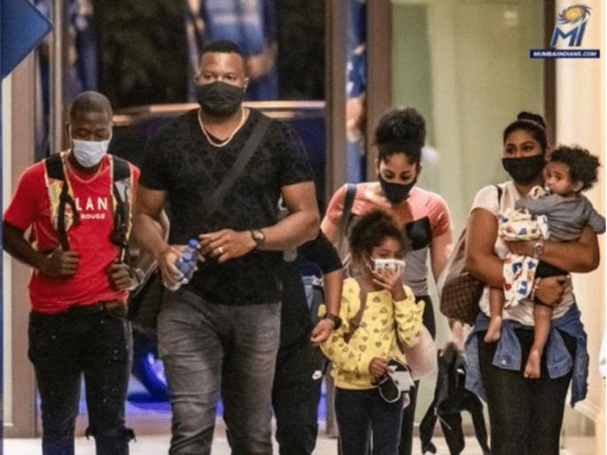 IPL 2020 : Mumbai Indians Kieron Pollard reaches Dubai with his family | CPL 2020चे जेतेपद पटकावून 'तो' IPL 2020 गाजवण्यासाठी मुंबई इंडियन्सच्या ताफ्यात दाखल झालाय