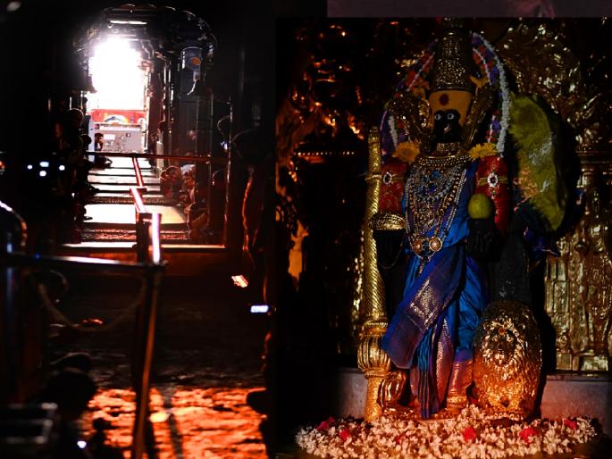 On the first day of Dakshinayan Kirontsava Surya Kirane at the feet of Ambabai | Kirnotsav: दक्षिणायन किरणोत्सवाच्या पहिल्या दिवशी सूर्यकिरणे अंबाबाईच्या चरणी On the first day of Dakshinayan Kirontsava Surya Kirane at the feet of Ambabai | Kirnotsav: दक्षिणायन किरणोत्सवाच्या पहिल्या दिवशी सूर्यकिरणे अंबाबाईच्या चरणी