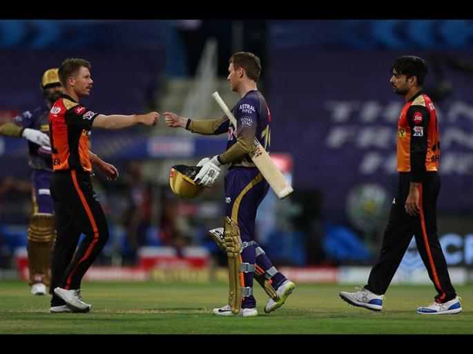 SRH vs KKR Latest News : Kolkata Knight Riders beat Sunrisers Hyderabad in Super Over | SRH vs KKR Latest News : कोलकाता नाईट रायडर्सचा 'Super' विजय, चौथ्या स्थानावरील पकड मजबूत