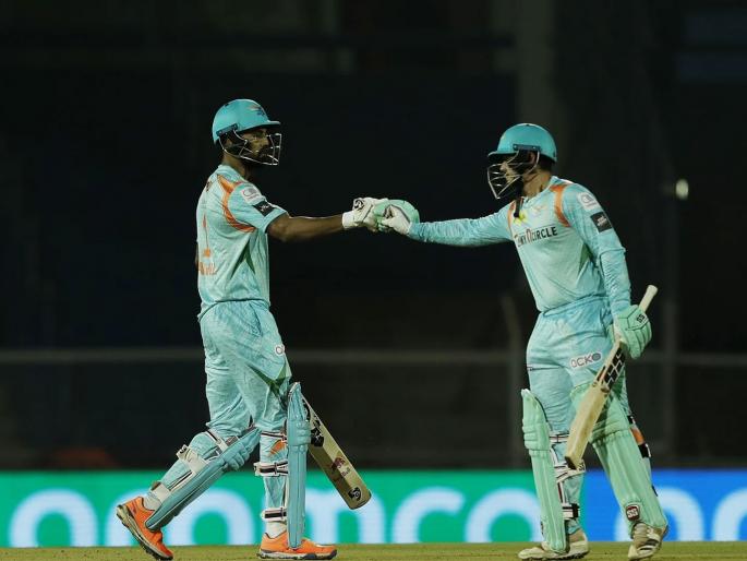 lucknow supergiants thrashed out kolkata knight riders and quinton de kock and kl rahul make record | लखनौ थरारकरीत्या बाद फेरीत; डीकॉक-राहुल यांची विक्रमी फटकेबाजी, कोलकाताचे आव्हान संपुष्टात