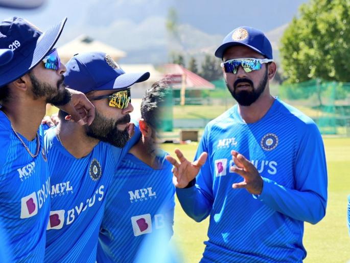 Virat Kohli turns into good listener under KL Rahul Captain Practice Session Photos Viral IND vs SA ODIs | Virat Rahul Photo: मैदानात आरडाओरडा करणारा विराट झाला शांत, लक्ष देऊन ऐकतोय नव्या कर्णधाराचे 'प्लॅन्स'; कोहली-राहुलचा फोटो व्हायरल