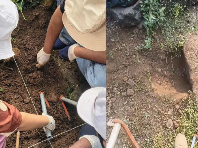 Illegal excavation near Jain temple in Koge Kolhapur district | कोल्हापूर जिल्ह्यातील कोगे येथील जैन मंदिराजवळ बेकायदेशीर उत्खनन