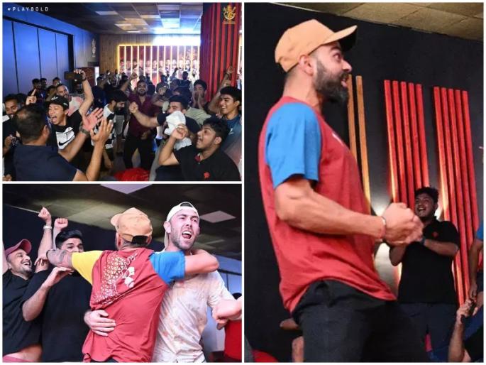 ipl 2022 royal challengers bengaluru celebration virat kohli video viral after mumbai indian win against delhi capitals | बेगानी शादी मे अब्दुल्ला दिवाना; दिल्लीला नमवल्यावर मुंबईपेक्षा Virat Kohli अन् RCB नं केलं भारी सेलिब्रेशन, Video