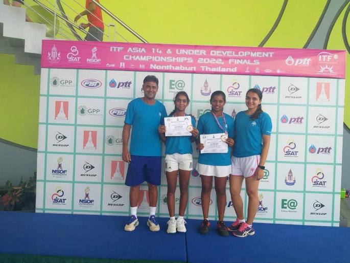 Kolhapur's Aishwarya has achieved double success in the ITF Asia Tennis Championships | आयटीएफ आशिया टेनिस स्पर्धेत कोल्हापूरच्या ऐश्वर्याचे दुहेरीत यश Kolhapur's Aishwarya has achieved double success in the ITF Asia Tennis Championships | आयटीएफ आशिया टेनिस स्पर्धेत कोल्हापूरच्या ऐश्वर्याचे दुहेरीत यश