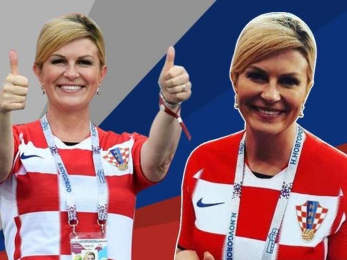 FIFA Football World Cup 2018: When President of Croatia dance With Football players ... Watch Video | FIFA Football World Cup 2018 : क्रोएशियाच्या राष्ट्रपतींनी जेव्हा फुटबॉलपटूंबरोबर धरला ठेका... पाहा हा व्हिडीओ