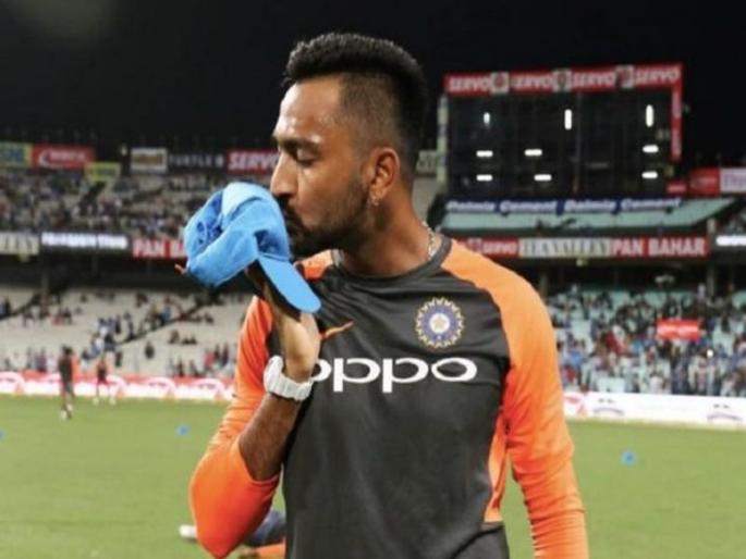 IND vs WI 1st T20: Hardik Pandya gives special message to Krunal, see this video | IND vs WI 1st T20: हार्दिक पंड्याने कृणालला दिल्या खास शुभेच्छा, पाहा हा व्हिडीओ