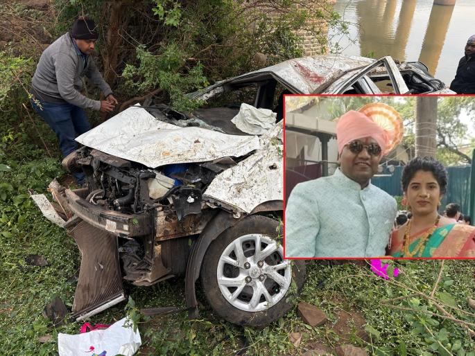 Three killed, three injured after car falls from Krishna river bridge on Sangli Kolhapur road | Sangli : कृष्णा नदी पुलावरून कार कोसळली, तीन ठार Three killed, three injured after car falls from Krishna river bridge on Sangli Kolhapur road | Sangli : कृष्णा नदी पुलावरून कार कोसळली, तीन ठार