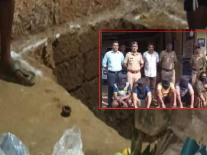 Family dispute, Aghori puja due to not having children, five people including a couple detained in kudal | Sindhudurg: गृहदोष, मूल होत नसल्याने अघोरी पूजा, एका दाम्पत्यासह पाच जण ताब्यात  Family dispute, Aghori puja due to not having children, five people including a couple detained in kudal | Sindhudurg: गृहदोष, मूल होत नसल्याने अघोरी पूजा, एका दाम्पत्यासह पाच जण ताब्यात