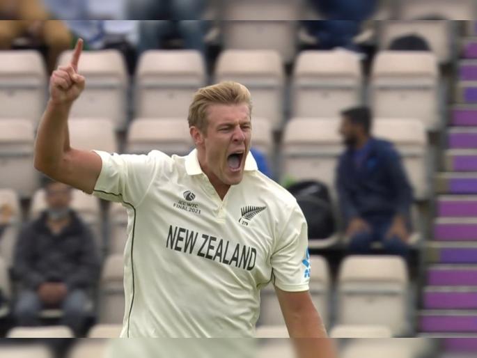 WTC final 2021 Ind vs NZ 1st Test : Jamieson strikes first for New Zealand, he gets Rohit Sharma for 34 and India 62 for 1  | WTC final 2021 Ind vs NZ 1st Test : RCBमधील विराट कोहलीच्या भीडूनं टीम इंडियाला दिला पहिला झटका, पहिल्याच चेंडूवर विकेट